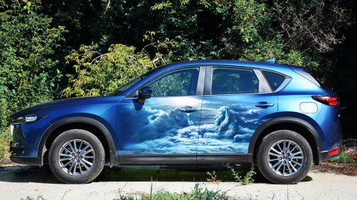 Лев в облаках на mazda